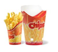Porta Patatine in Cartoncino Richiudibile 208 PZ - Perfetto per Take-Away, Snack