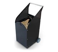 Porta Pellet Baby W.O.W. in Acciaio AISI 430 45x46xh90 per interno con ruote colore nero nero