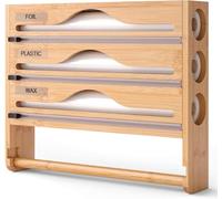 Porta pellicola e alluminio carta per alimenti, dispenser di pellicola in alluminio con taglierina e porta cucina, supporto portaoggetti per parete/cassetto da cucina