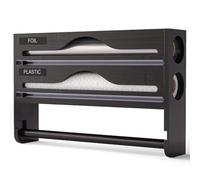 Porta pellicola e alluminio carta per alimenti, dispenser di pellicola in alluminio con taglierina e porta cucina, supporto portaoggetti per parete/cassetto da cucina