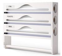 Porta Pellicola E Alluminio Con Taglierina, Porta Rotoli Alluminio E Pellicola Porta Rotolo Da Cucina Taglia Pellicola E Alluminio Per Tagliare Pellicola E Alluminio Organizer Cucina C,three-gang