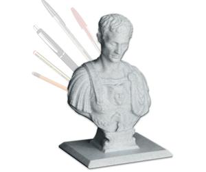 PORTA PENNA MATITE BUSTO GIULIO CESARE STATUA 3DPLA BIODEGRADABILE REGALO NATALE