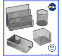 porta penne portaoggetti desk organizer set metallo da scrivania ufficio lebez