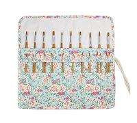 Porta Pennelli da Pittura, 20 Scomparti Arrotolare Tela Borsa per Pennelli Artisti e Amanti per Tempere Acriliche, Acquerelli, Penne, Pittura pennelli da Trucco, 15 Pollici, Senza Spazzole, Fiore