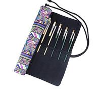 Porta Pennelli da Pittura, 20 Scomparti Arrotolare Tela Borsa per Pennelli per Artisti e Amanti per Tempere Acriliche, Acquerelli, Penne, Pittura pennelli da Trucco, 15 Pollici, Senza Spazzole, Retrò