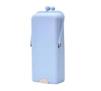 Porta pennelli da trucco con base a , portatile, con texture liscia, accessorio elegante e radioso con stile moderno, soluzione di bellezza per donne, ragazze, viaggiatori, artisti, blu cielo