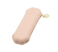 Porta pennelli da trucco da viaggio in silicone alla moda portatile per pennelli da viso morbidi ed eleganti organizer per strumenti di trucco, Cerniera color cachi
