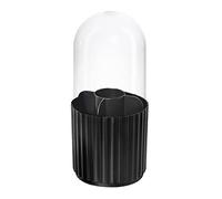 Porta pennelli da trucco, organizer per pennelli da trucco a 360°, custodia antiscivolo con 5 scomparti per pennelli da trucco con coperchio trasparente antipolvere, supporto per pennelli da trucco