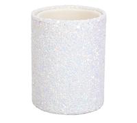 Porta pennelli per trucco con paillettes scintillanti, organizer per decorazioni per vanità con glitter alla moda, porta pennelli per cosmetici, pettine, tazza (Blanco)