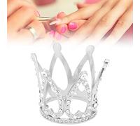 Porta Pennelli Unghie, Portapennelli per pennelli Colori matite Penne, Forma di Corona Strumenti per Manicure per Pennelli per Nail Art, per artisti Pittura Accademia Belle Arti(D'argento)