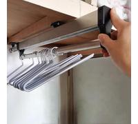 Porta per appendiabiti per abbracci per tiri estensibili-201sta per diapositiva per finitura in acciaio, binario del guardaroba regolabile da 30-80 cm con 2 binari scorrevoli per l'organizzazione