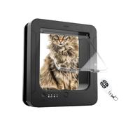 Porta per cani con microchip, 4 vie di chiusura, con telecomando e 2 collari con sensore, cancello per cani da ingresso controllabile, per interni ed esterni, porta, patio, veranda, balcone, corridoio