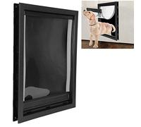Porta per cani di grandi dimensioni, porta magnetica per animali domestici, parete nera bidirezionale rimovibile in plastica per animali di taglia grande(black)