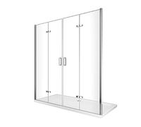 PORTA PER DOCCIA A LIBRO PIEGHEVOLE CON APERTURA TOTALE A 4 ANTE H. 190 VETRO 6 MM, REGOLABILE (REGOLABILE 158-161,5)