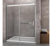 PORTA PER DOCCIA SCORREVOLE LUSSO 8 MM RUOTE IN OTTONE REVERSIBILE H 190 CROMATA
