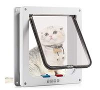 Porta per Gatti e Cani, Porta Schermo per Animali Domestici, Entrata e Uscita Controllabile, Porta Scorrevole per Finestra di Sicurezza per Animale Domestico (M-19 * 20 * 5.5cm, Bianca)