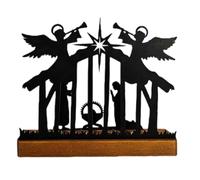 Porta per presepe di Natale - Design religioso santo in ferro cavo Forniture per feste, parti centrali di Natale Natività, per interni tavolo finestra portico patio giardino festa festival