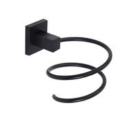 Porta phon in acciaio nero porta asciugacapelli fissaggio con viti o senza