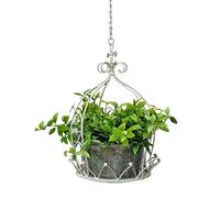 Porta Piante da Appendere, Fioriera da Appendere in Gabbia per Uccelli in Ferro, Cesto per Vasi da Fiori in Filo Metallico Supporti per Piante in Ferro Battuto per Piante, Fiori, Giardino, Patio, Ba