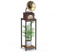 Porta Piante da Interno, 2 Livelli Supporti Piante, Sgabello Pianta Retrò, Espositore Fiori, 80 cm Scaffale Porta Piante Metallico per Soggiorno Decorativo,Camera da letto-Marrone-solo stand di piante