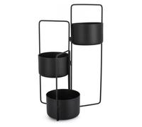 Porta piante Yes Everyday 0722914 KEYRA pieghevole con 3 vasi Nero
