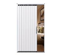 Porta pieghevole a fisarmonica alta 198 cm, resistente, con serratura e chiave, porta interna a fisarmonica, per uso domestico e commerciale, grigio e bianco (larghezza x altezza)