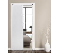 Porta pieghevole a fisarmonica bianca personalizzata senza trapano, cancello divisorio in tessuto cellulare e telaio in alluminio, porta scorrevole temporanea per armadietto, 94 x 203,2 cm