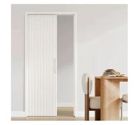 Porta Pieghevole A Fisarmonica In Alluminio Magnetico Senza Tracce | Design Del Pavimento Senza Binari, Telaio In Alluminio, Salvaspazio, Divisorio Per La Privacy(White 1,WxH 55.1x78.7in)