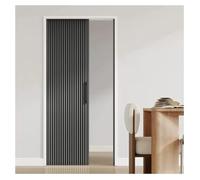 Porta Pieghevole A Fisarmonica In Alluminio Magnetico Senza Tracce | Design Del Pavimento Senza Binari, Telaio In Alluminio, Salvaspazio, Divisorio Per La Privacy(Dark Grey,WxH 43.3x78.7in)