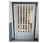 Porta pieghevole extra alta in PVC bianco, 214-220 cm, porte a libro interne larghezze 100-160 cm, set completo di porta scorrevole pieghevole per divisorio, soffitta, cucina, balcone, ingresso