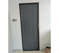 Porta pieghevole in alluminio con serratura, stile fienile scorrevole per una maggiore privacy in cantine, garage e balconi