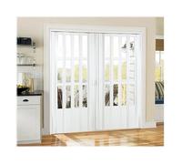 Porta pieghevole in PVC per interni, porte pieghevoli filtranti la luce, per camera da letto, con fermatenda e ganci, per ante di armadi e bagno (larghezza x altezza), 72 x 80 in/183 x 203 cm)