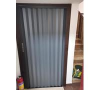 Porta pieghevole interna in metallo con serratura, cancello scorrevole retrattile senza trapano per porta della cucina, divisorio per privacy