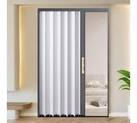 Porta Pieghevole Nascosta Grigio,Porta Soffietto da Interno,Materiale in Lega di Alluminio Resistente,Isolato Termicamente e Schermante Dalla Luce,per Cucine,Camere da Letto e Soggiorni 75×178cm