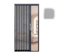 Porta pieghevole ventilata in rete con serratura e chiave a fisarmonica, divisorio per stanza scorrevole, tenda pieghevole personalizzabile per porta (64 x 203 cm)