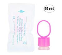 Porta pigmenti monouso per tazze per anelli per inchiostro tatuaggio con spugna per microblading Trucco permanente(50Pcs-rot)