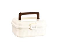 porta pillole Piccola scatola portaoggetti portatile con manico marrone | Kit di pronto soccorso domestico Contenitore for attrezzi cosmetici for viaggi a casa