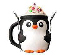 Porta Pinta Per Gelatos A Forma Di Pinguinos, Tazza Per Gelatos A Forma Di Pinguinos Antigelo, Portabicchieri Per Yogurt A Prova Di Perdite Con 2 Cucchiai E Cassetto Segreto Per Snack, Per Bambini