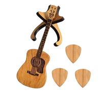Porta plettri per chitarra acustica | 2024 Nuova scatola di legno con 3 plettri - squisita valigetta in legno massiccio per bassi elettrici, amici e musicisti, contenitore decorativo per plettri per