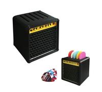 Porta Plettri per Chitarra,Guitar Pick Holder mit Aufbewahrungsbox Spaßiges Geschenk Praktische Aufbewahrung für Plektren für Musician und Guitarist Con 2 Quadranti Nero (4 * 4 * 4cm)
