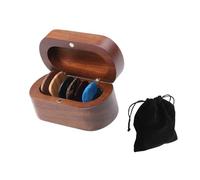 Porta plettri per chitarra in legno con sacchetti di velluto e 10 plettri per organizzare la scrivania, set regalo perfetto in legno