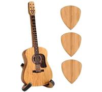 Porta plettro per chitarra, in legno, con supporto, mini scatola portatile per chitarristi, regali acustici creativi per basso elettrico, ukulele, regali per amanti