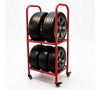 Porta-pneumatici, carrello portaoggetti regolabile a 2 livelli con ruote per 4/6 pneumatici