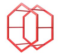 Porta Pneumatici Resistente - Organizzatore modulare Indipendente per Ruote e Cerchi Auto - 68x39x78 cm - Adatto per concessionarie 4S e vetrine - Design Esagonale Rosso Moderno