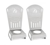 Porta pollo in acciaio inox a forma di sedia in acciaio inox 2 pezzi | Supporto verticale per pollo intero, supporto per affumicatore per barbecue, sedia falò all'aperto per giardino e barbecue in