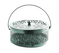 Porta - Portaincenso Fly Scatola in Legno di Sandalo - Bruciatore Metallico con Coperchio Maniglia Decorazione Casa Portatile per Camera da Letto e Soggiorno
