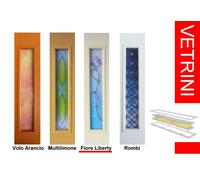 Porta porte a soffietto in pvc su misura CON VETRINI DECORATI - Prezzo al mq