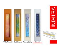 Porta porte a soffietto in pvc su misura CON VETRINI DECORATI - Prezzo al mq