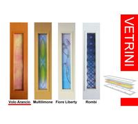 Porta porte a soffietto in pvc su misura CON VETRINI DECORATI - Prezzo al mq