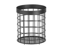 HENDI Cestello portaposate in metallo, portaposate, porta utensili da cucina, scolaposate, organizzatore di posate, contenitore per cucchiai, coltelli, forchette, ø125x(H) 145mm, acciaio inox, nero